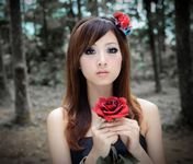 pic for Asian Girl With Red Rose 